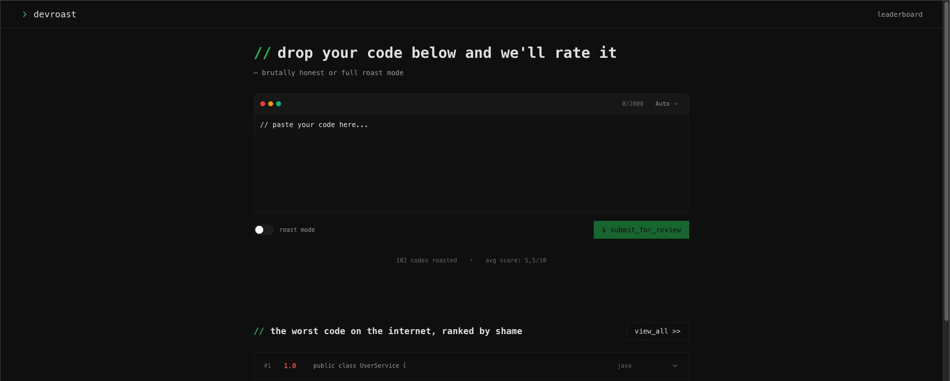 DevRoast 1